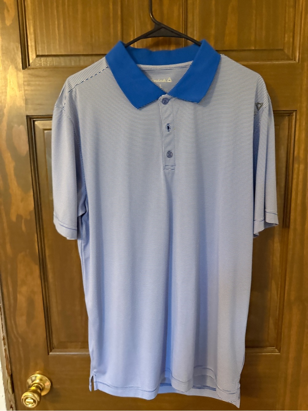 Reebok Light Blue Polo with Royal Blue Collar